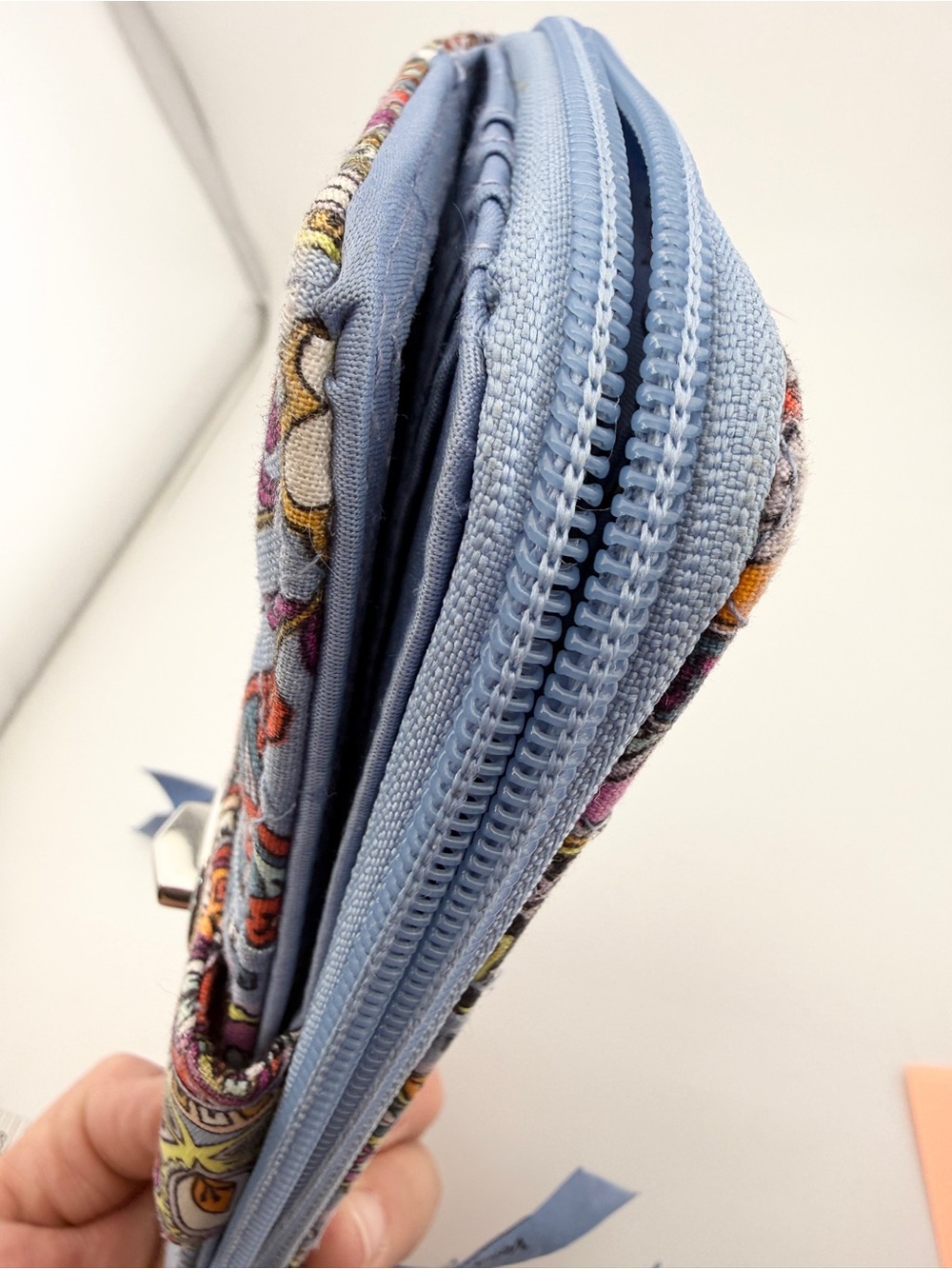 Vera Bradley Light Blue Paisley Zip Wallet - Picture 6 of 13